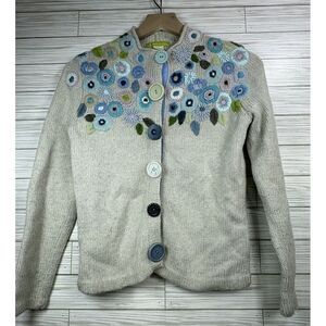 Sigrid Olsen‎ | Women's VTG Floral Embroidered Snap Button Cardigan